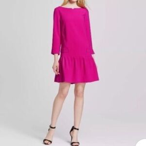 Victoria Beckham X Target Fuscia Drop Waist Dress